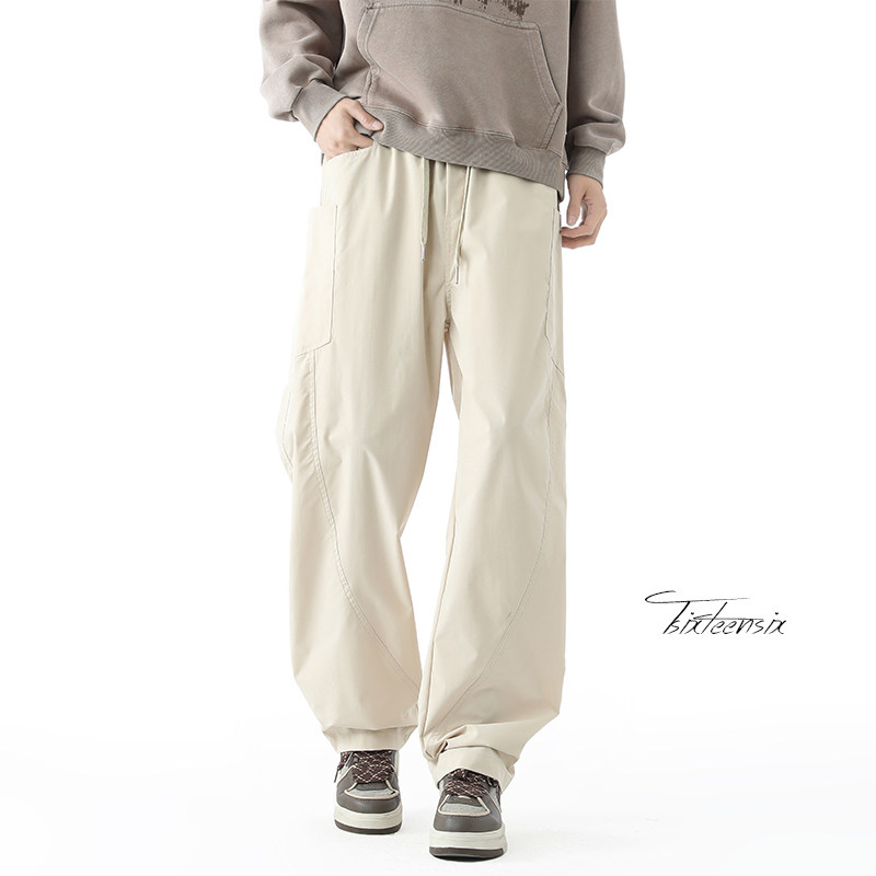 美式休闲裤男宽松褶皱廓形弯刀裤冲锋长裤A166-KA5307-特P35控58，男装休闲裤，电商A166