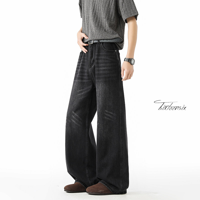 猫须复古牛仔裤男2026春季美式高街直筒裤A166-NA5701-特P37控69，男装牛仔裤，电商A166