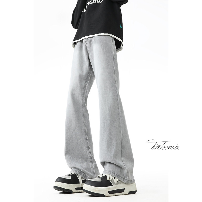 美式牛仔裤男春季水洗微喇裤子A166-8806-特P黑色22彩色27白色28，男装牛仔裤，电商A166