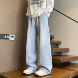 水洗猫抓牛仔裤男美式高街vibe直筒裤子A166-K006-P50加绒60控78，男装牛仔裤，电商A166