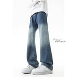 美式渐变牛仔裤男春季高街休闲微喇裤子A166-NA5605-特P35控69，男装牛仔裤，电商A166