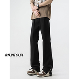 黄泥染牛仔裤男秋美式直筒高街开叉拉链裤子A166-K029-特P40控68，男装牛仔裤，电商A166