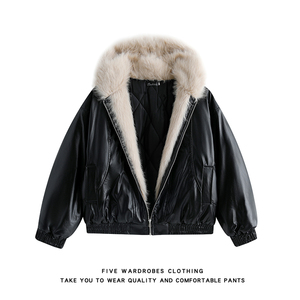 美式重磅廓形座山雕连帽棉服男冬高街棉衣外套A166-MF2229-特P95，男装棉衣，电商A166