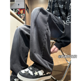 复古阔腿弯刀牛仔裤男美式直筒宽松休闲裤A166-NA4J01-P45控75，男装牛仔裤，电商A166