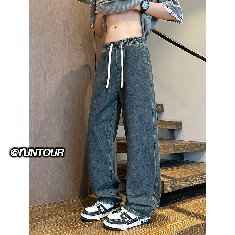 复古cleanfit直筒裤男美式高街牛仔裤A166-JW110-特P32白色37控65图片
