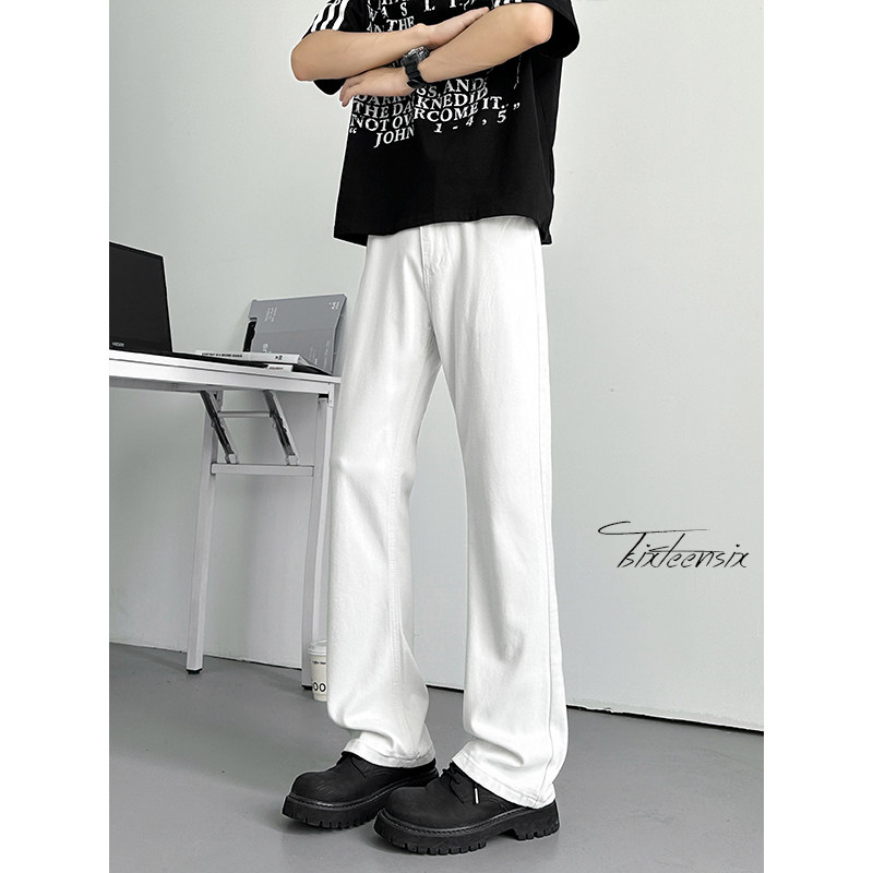 弹力微喇牛仔裤男白色美式vibe窄版高街裤子A166-KZ30-特P35控69,男装牛仔裤,电商A166