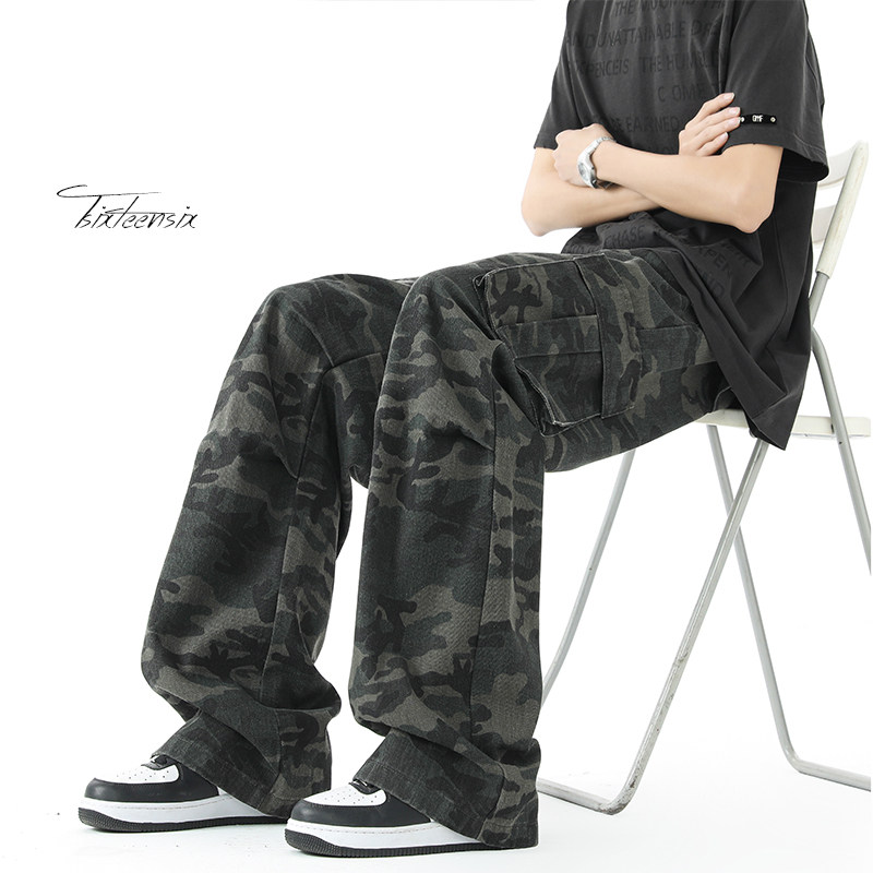 美式高街迷彩工装裤男2026春季直筒休闲裤A166-NA5901-特P42控68，男装工装外套，电商A166