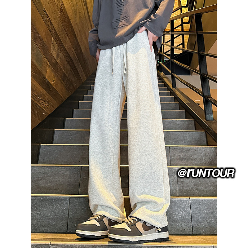 复古潮牌纯色直筒垂感运动卫裤男休闲长裤A166-YK002-特P35控58,男装休闲裤,电商A166