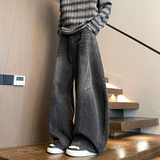 美式baggy弯刀牛仔裤男秋季水洗直筒阔腿裤A166-NA5816-特P42控78，男装牛仔裤，电商A166