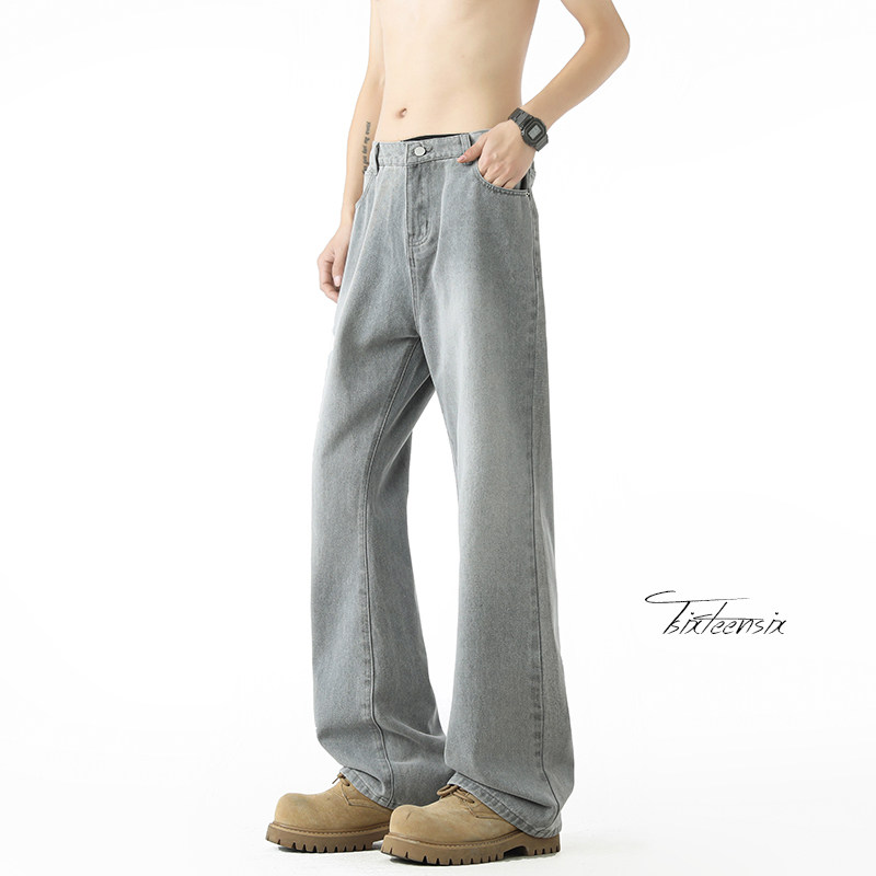 美式水洗仔裤男春季高街宽松cleanfit微喇裤子A166-NA5201-特P32，男装休闲裤，电商A166