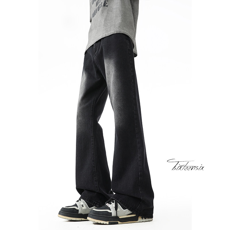 美式复古微喇裤子男春季牛仔裤A166-8806-特P黑色22彩色27白色28，男装牛仔裤，电商A166