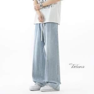 春季美式复古cleanfit阔腿牛仔裤男直筒休闲裤A166-K006-P50控78图片