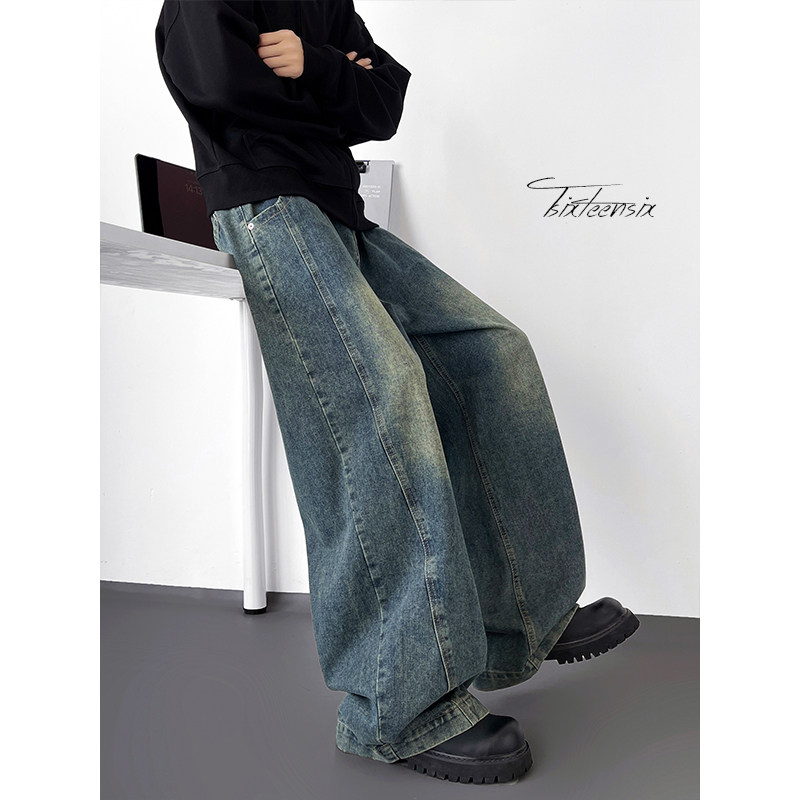 美式cleanfit弯刀牛仔裤男秋季水洗阔腿裤A166-NL5702-特P40控78,男装牛仔裤,电商A166