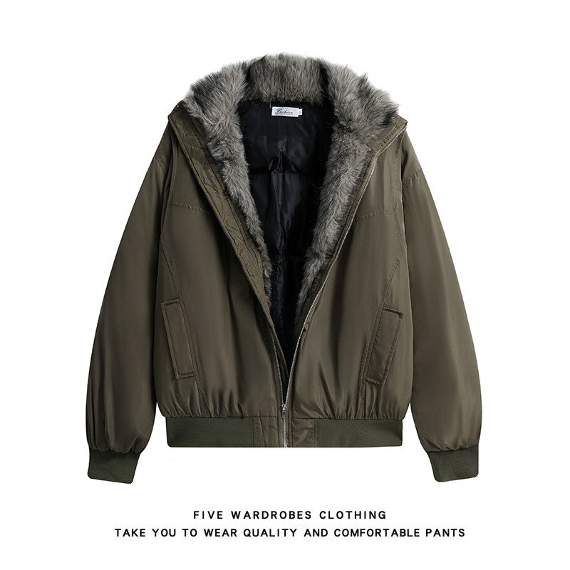 美式毛领棉衣男冬季座山雕棉服加绒夹克外套A166-MF2230-特P95，男装夹克，电商A166