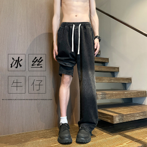 渐变冰丝牛仔裤男夏季薄款宽松凉感直筒裤A166-NA5302-特P40控75图片