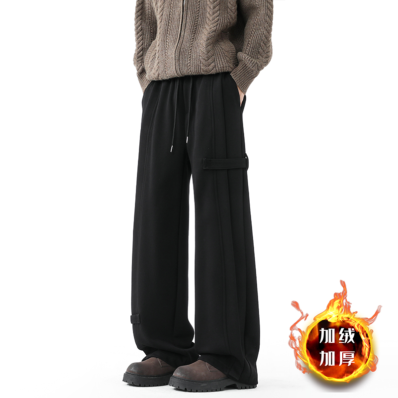 重磅加绒卫裤男冬美式直筒运动裤子A166-KB4035-特P42加绒48控79，男装休闲裤，电商A166
