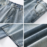 美式竹节纹弯刀牛仔裤男2026春季宽松裤子A166-NA5404-特P45控89，男装牛仔裤，电商A166