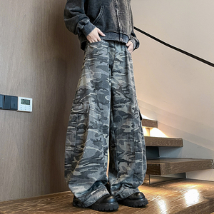 美式多口袋迷彩工装裤男宽松休闲弯刀裤子A166-NA5814-特P70控118，男装工装外套，电商A166