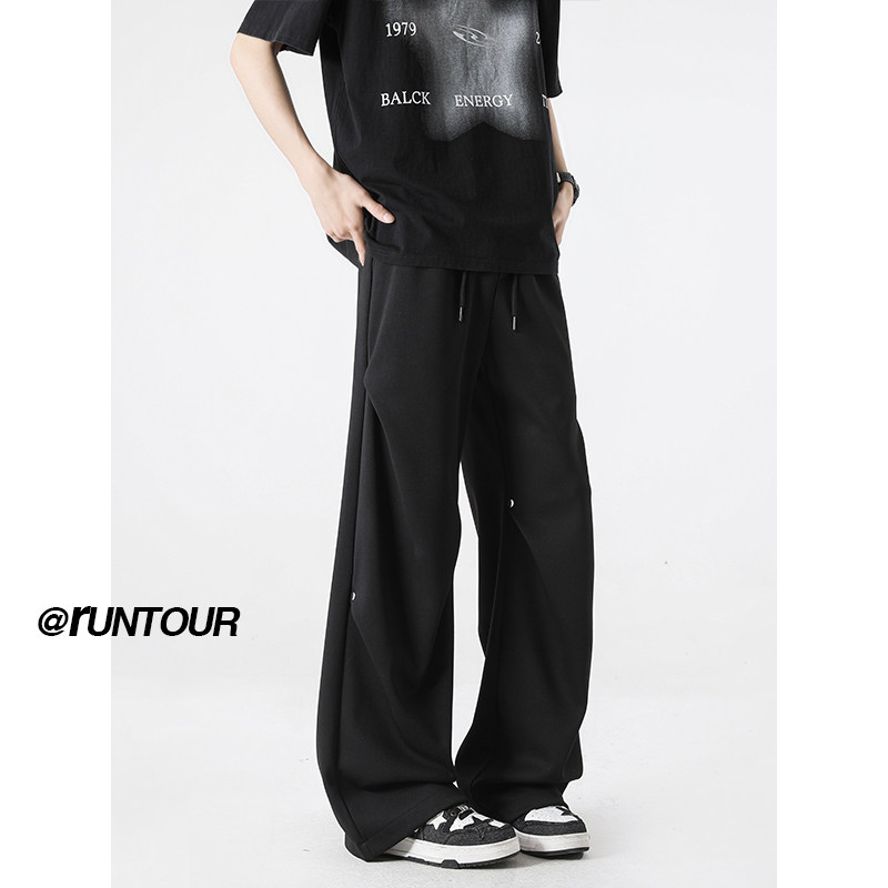 褶皱卫裤男春季美式hiphop阔腿高街裤子A166-KB4019-特P35控69,男装休闲裤,电商A166