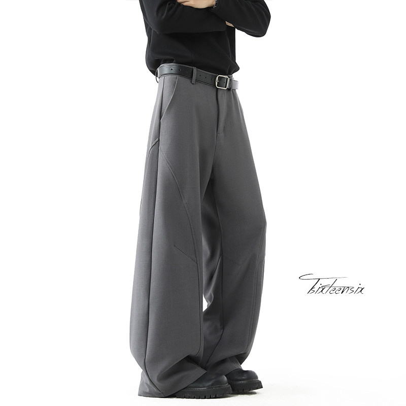 美式弯刀西裤男2026春季阔腿垂感休闲裤子A166-KA5Q04-特P40控75，男装西裤，电商A166