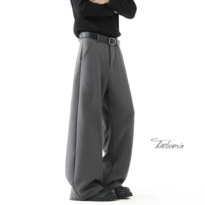 美式弯刀西裤男2026春季阔腿垂感休闲裤子A166-KA5Q04-特P40控75，男装西裤，电商A166