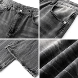 闪电纹微喇牛仔裤男水洗复古宽松直筒长裤A166-NA5813-特P40控75，男装牛仔裤，电商A166