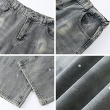 美式做旧油漆泼墨牛仔裤男潮牌高街阔腿裤A166-NX5906-特P37控68，男装牛仔裤，电商A166