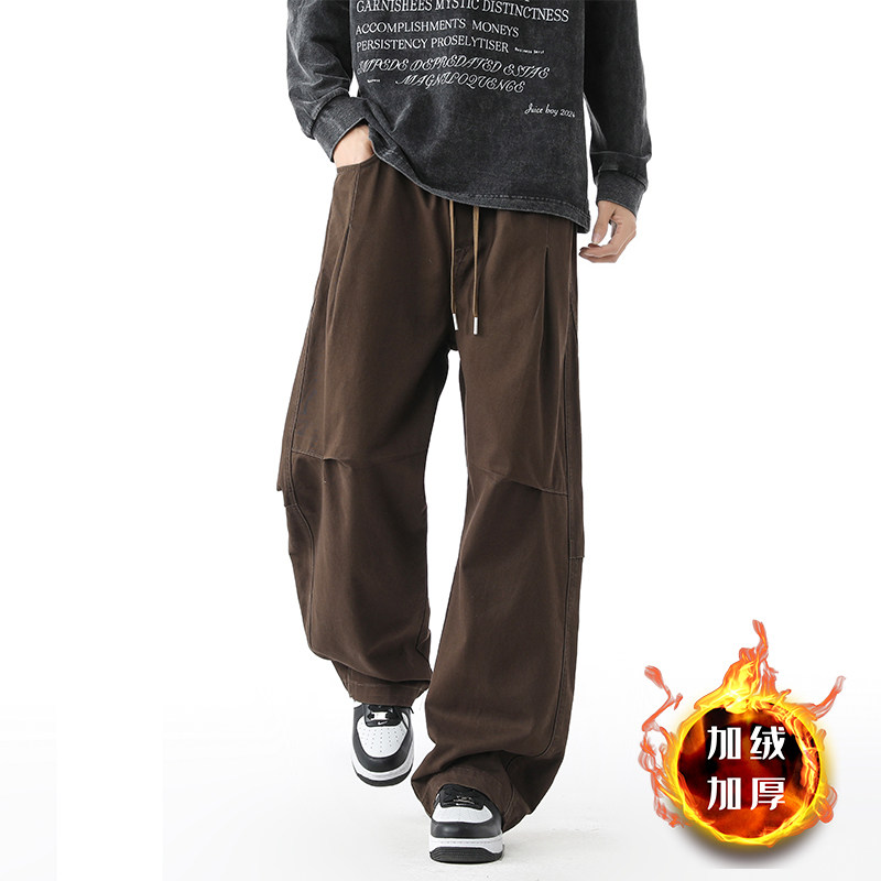 美式复古解构工装裤男冬季弯刀裤高街A166-NJ5J06-P50加绒60控85，男装工装外套，电商A166