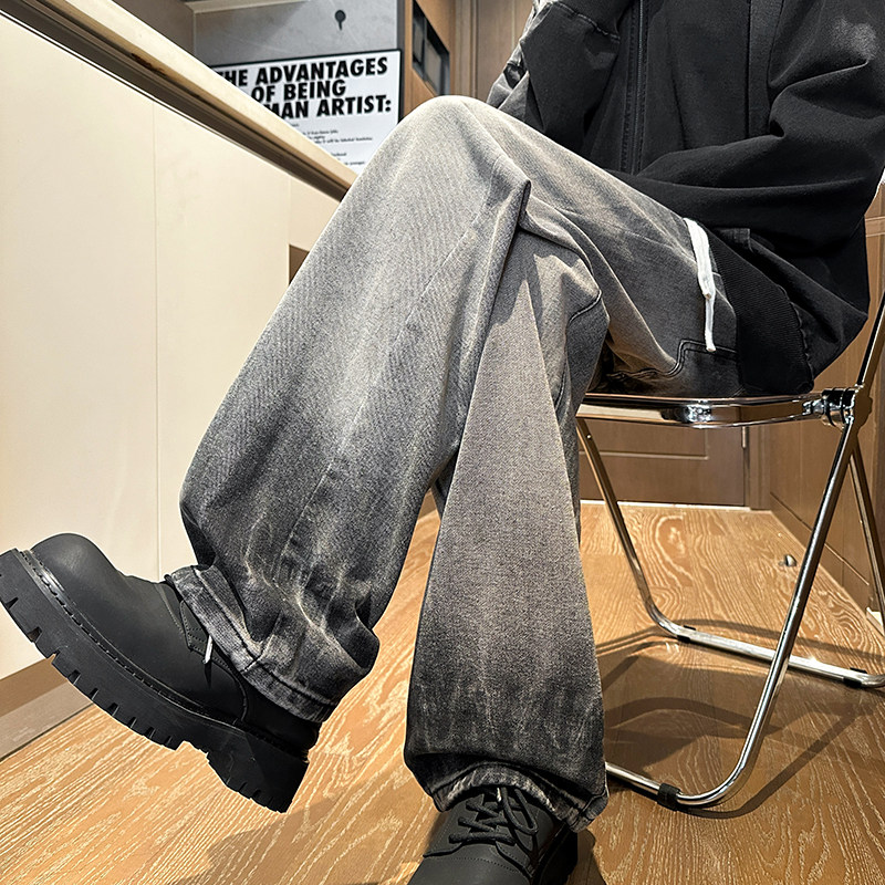 渐变牛仔裤男秋季设计感vibe风潮牌宽松直筒裤A166-N545-P50控85图片