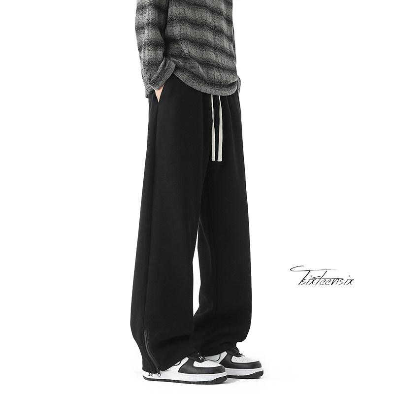 直筒卫裤男冬季美式潮牌休闲长裤高街宽松裤子A166-YK015-P45控65，男装休闲裤，电商A166