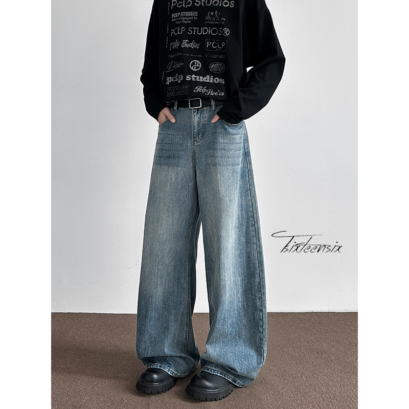 cleanfit竹节弯刀牛仔裤男美式高街直筒裤A166-NA5404-特P45控89,男装牛仔裤,电商A166