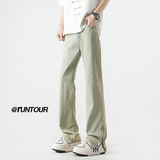 美式高街黄泥色牛仔裤男春季潮牌宽松直筒裤vibe拉链裤脚微喇裤子,男装牛仔裤,电商A166,电商基地 美式高街黄泥色牛仔裤男春季潮牌宽松直筒裤vibe拉链裤脚微喇裤子,男装牛仔裤,电商A166,电商基地