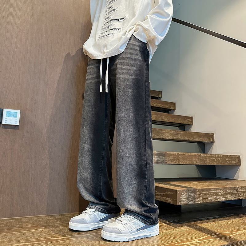 渐变色水洗牛仔裤男2025秋季美式高街直筒裤A166-N578-P55控88，男装牛仔裤，电商A166