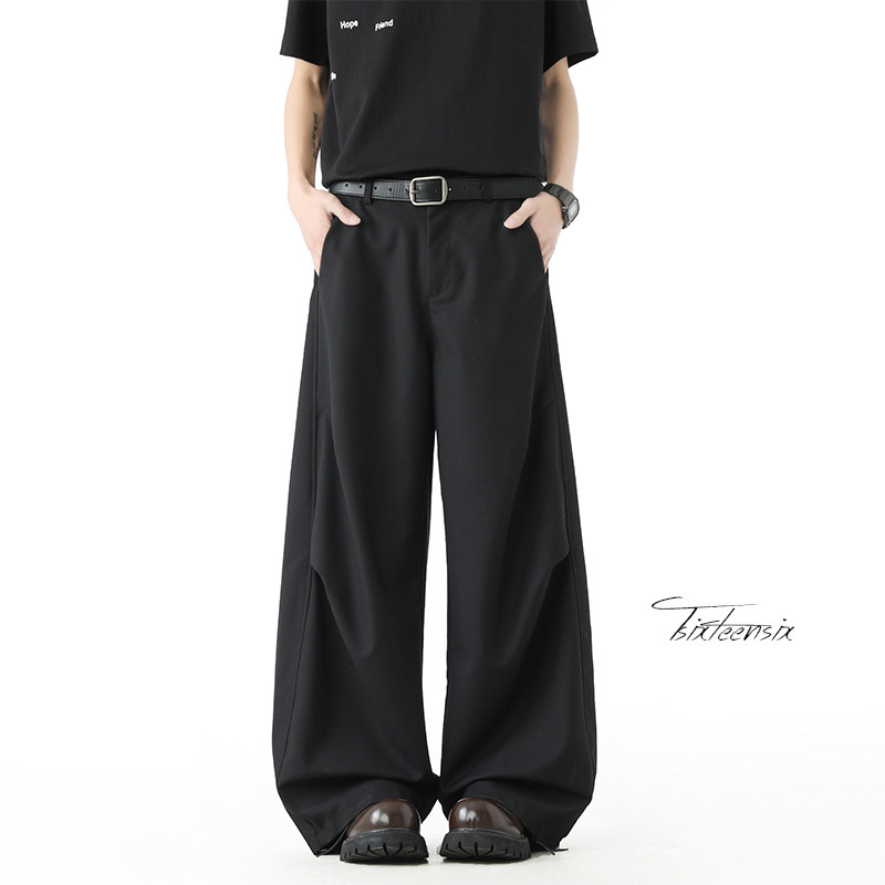 美式褶皱弯刀西裤男2026春季阔腿休闲长裤A166-KA5903-特P40控68,男装西裤,电商A166
