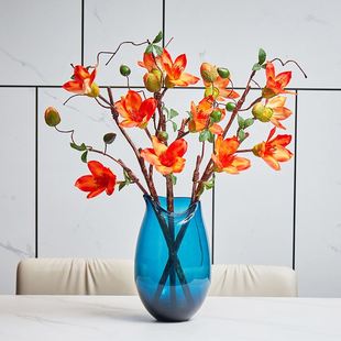 手感仿真木棉花英雄花攀枝花轻奢客厅酒造景装饰假花花艺插花摆件