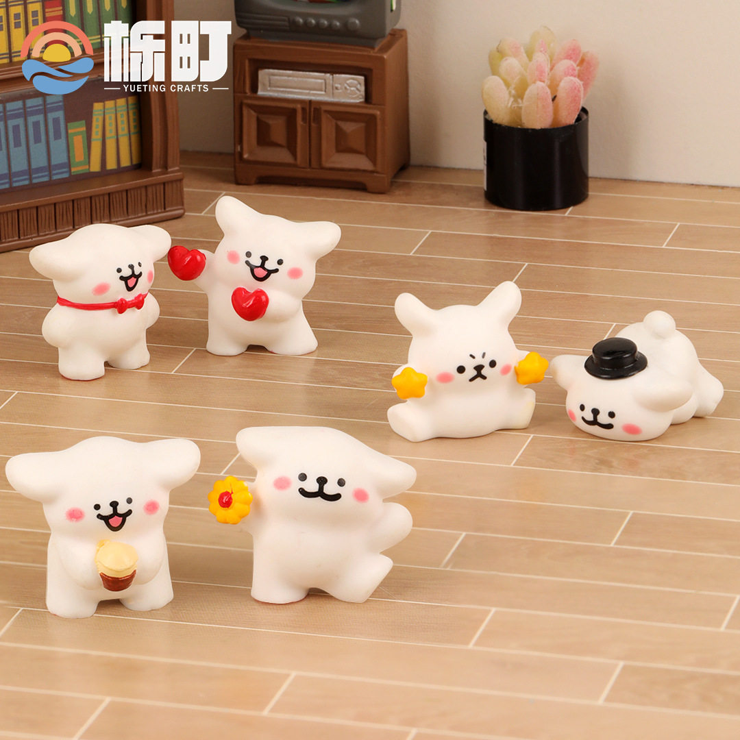 苔藓微景观创意可爱小白狗DIY园艺装饰品配件迷你车载桌面小摆件,家居饰品,桌面摆件,淘宝优惠券,粉丝福利购,淘宝优惠卷