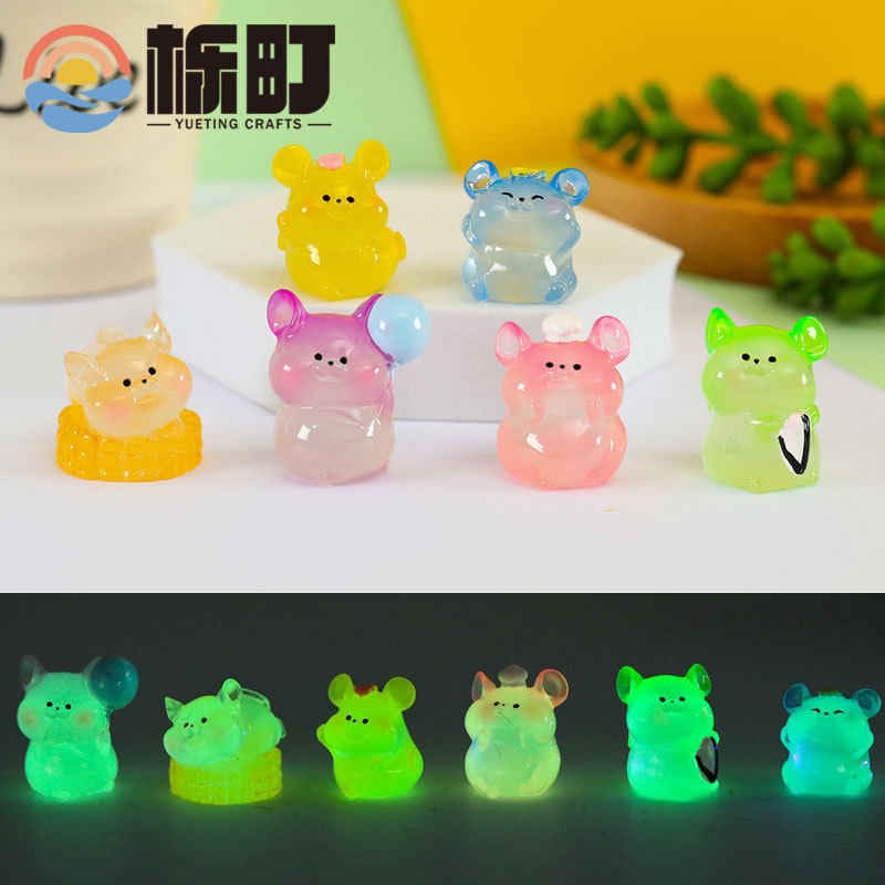 新款夜光贪吃仓鼠微景观园艺DIY多肉装饰品配件 可爱小动物摆件,家居饰品,桌面摆件,淘宝优惠券,粉丝福利购,淘宝优惠卷