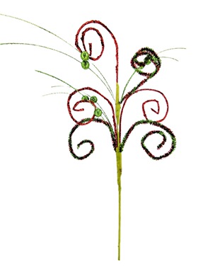 跨境厂家直销金粉圣诞糖果旋转装饰花杆金粉红绿色扭扭棒糖果插件