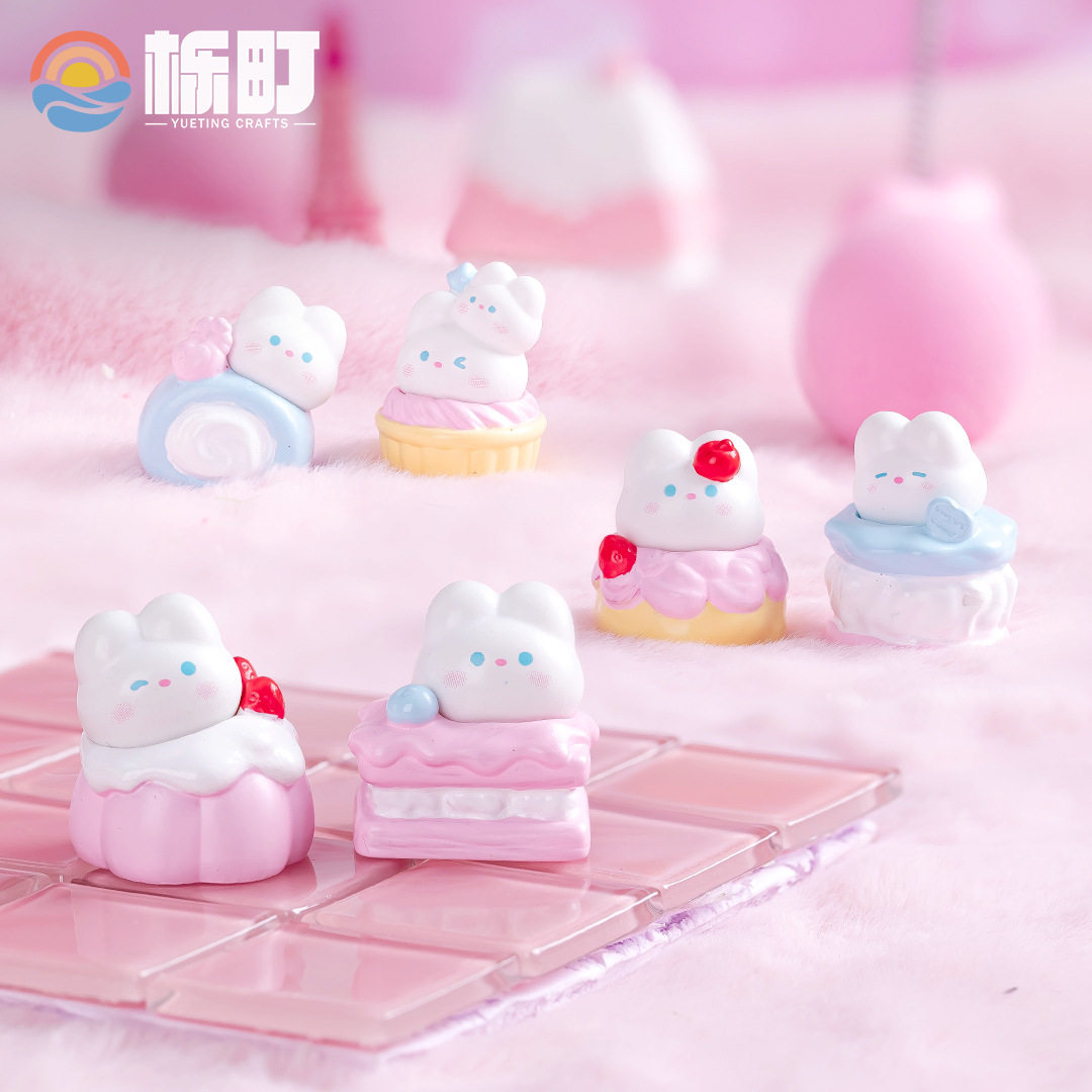 微景观创意可爱甜品小兔动物盲盒装饰品配件办公室桌面迷你小摆件,家居饰品,桌面摆件,淘宝优惠券,粉丝福利购,淘宝优惠卷