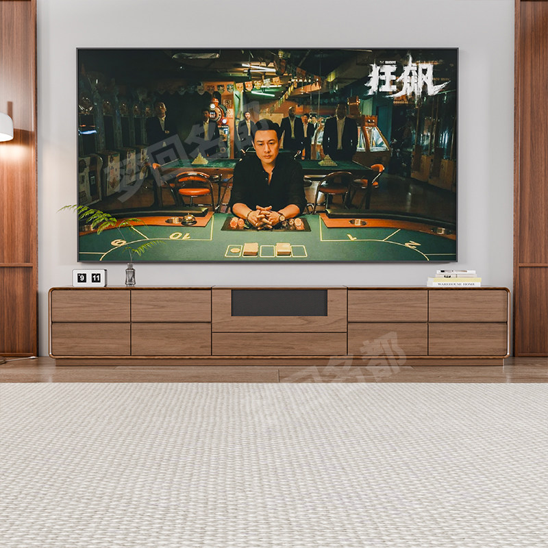 梦回名都激光电视柜隐藏款一键伸缩海信88寸-120寸极米自动伸缩柜