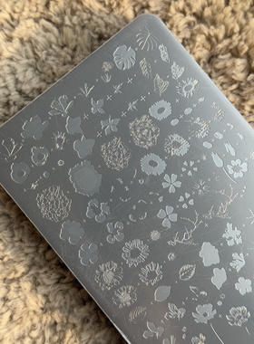 叠印小花美甲印花钢板刺绣手绘花朵新手小白可操作硅胶印章转印板
