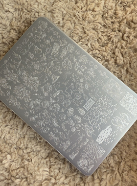 海底世界美甲印花钢板高定鲸鱼贝壳乌龟珊瑚海浪纹硅胶印章转印板