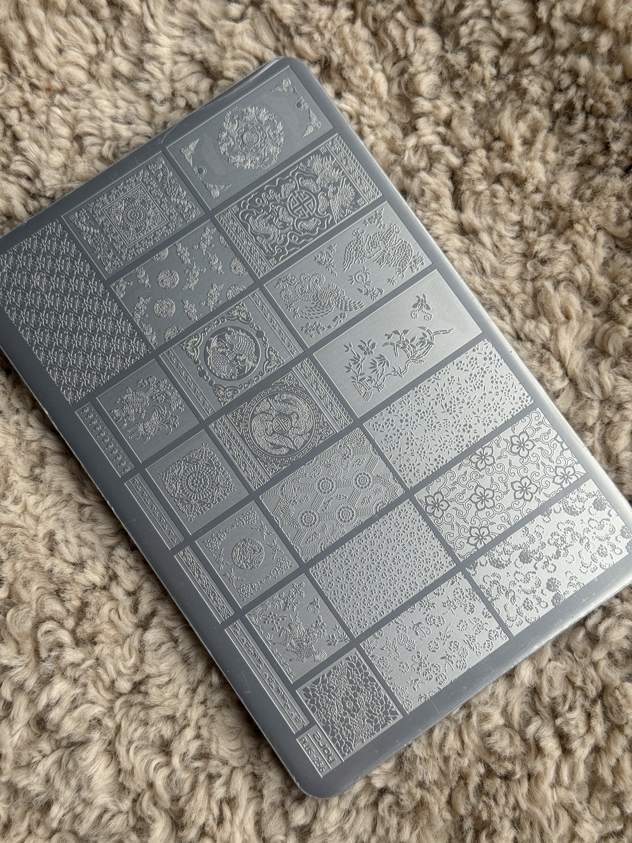 美甲印花钢板螺钿国风传统龙凤花卉花纹古风纹理硅胶印章转印板