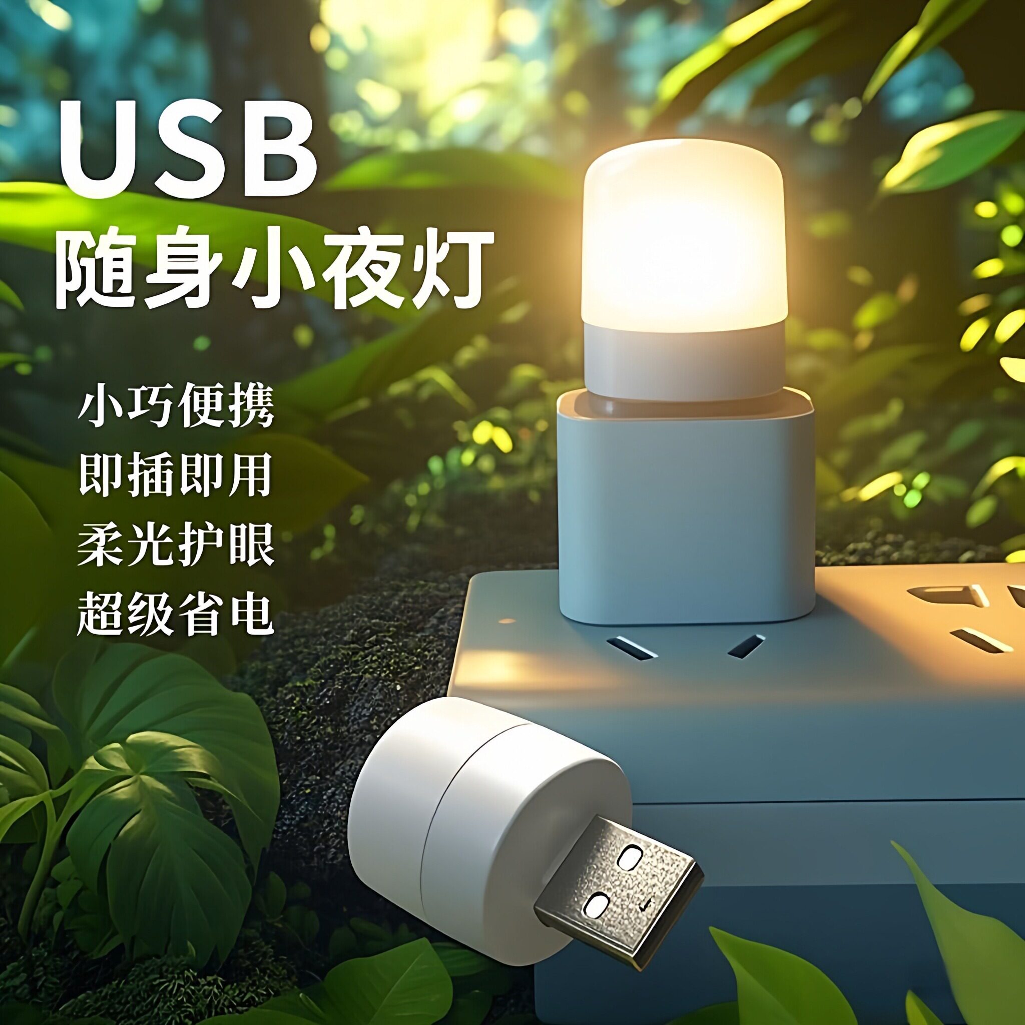 USB小夜灯暖光护眼即插即用照明