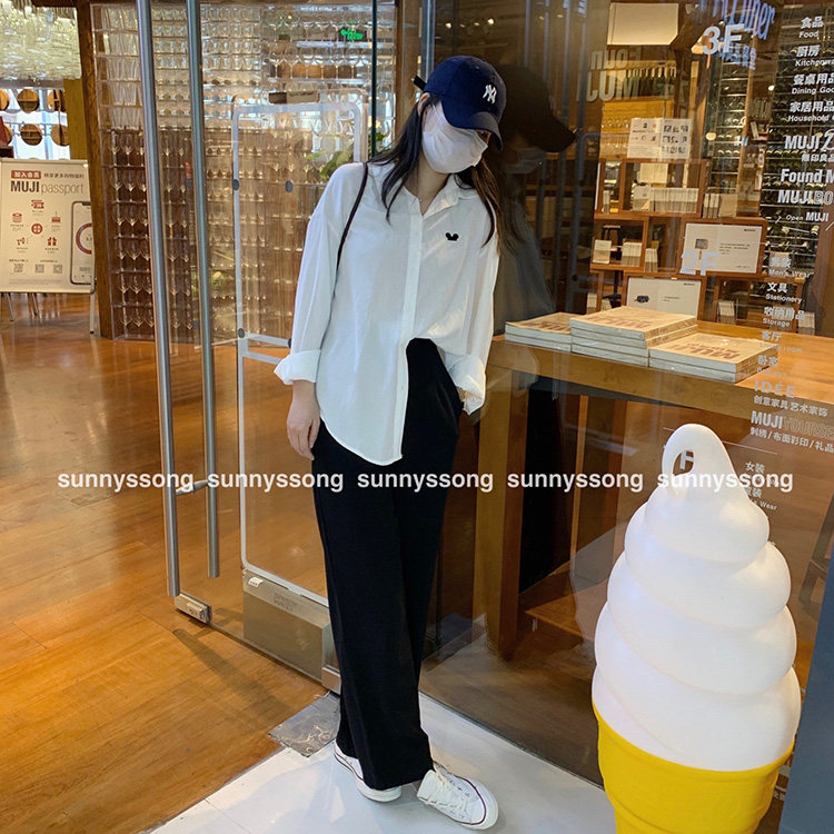 春夏新品小米奇耳朵天丝垂感衬衣雪纺上衣简约百搭文艺白衬衫女在类目 女装/女士精品, 衬衫中 - 来自Buy2taobao.com提供专业的淘宝代购服务