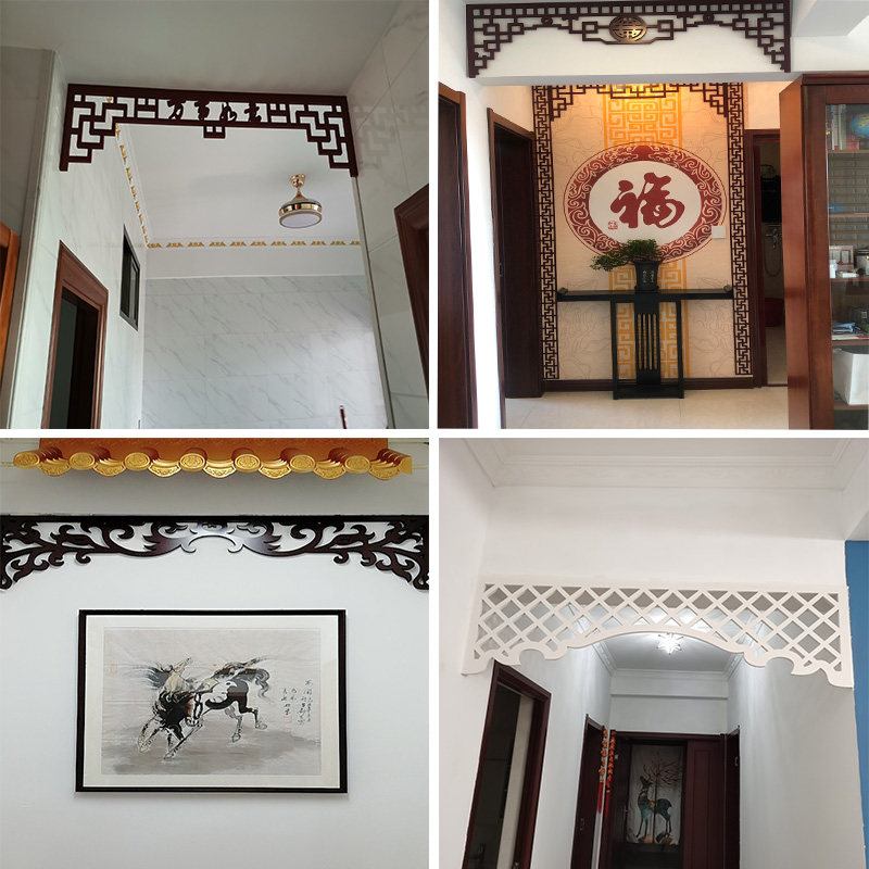 客厅房梁横梁遮挡装饰 PVC门楣挂上方装饰垭口挂落门头雕花装饰