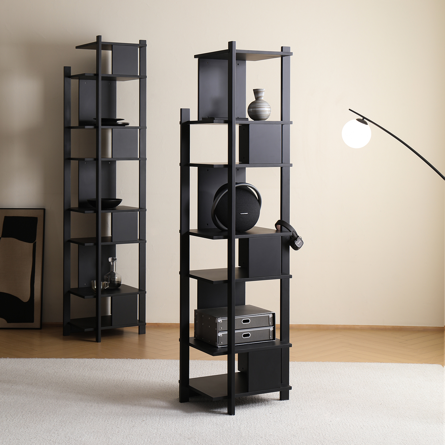 艾迪嘉 阅山书架 实木多层置物架现代简约靠墙转角收纳架客厅落地