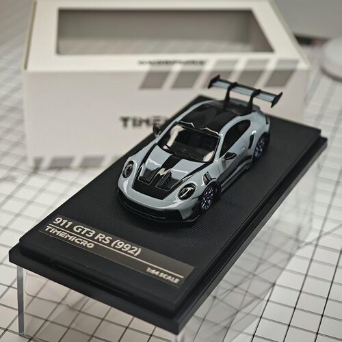 TM/TimeMicro保时捷911(992)GT3RS极地灰1/64合金静态汽车模型