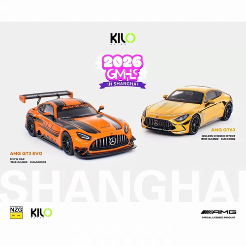 【现货】KILO 上海展会 奔驰AMG GT3 EVO&AMG GT63 合金汽车模型
