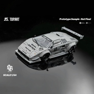 【现货】TOPART 康塔什 战斗灰 COUNTACH 合金全开汽车模